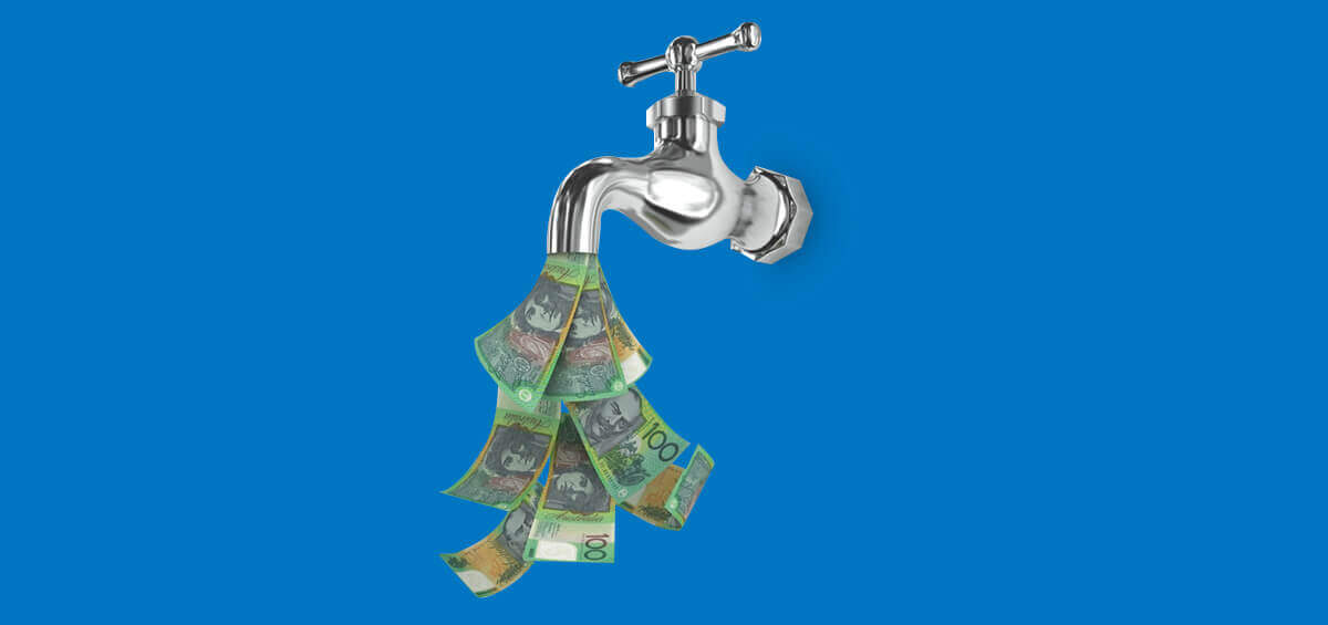 money flowing from tap