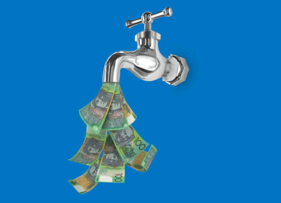 money flowing from tap